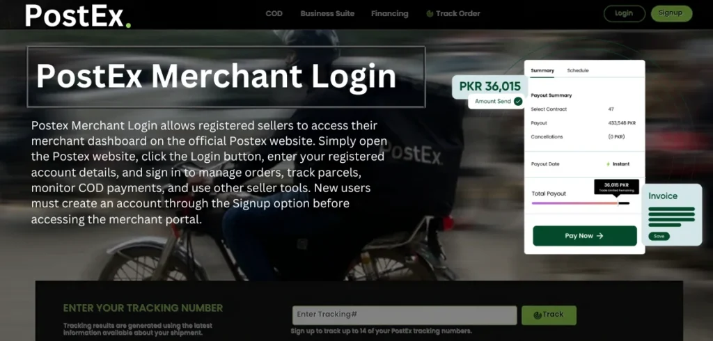 Postex Merchant Login